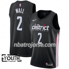 Barn Washington Wizards Tröja John Wall 2 2018-19 Nike City Edition Svart Swingman